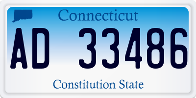 CT license plate AD33486