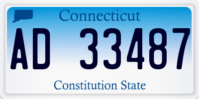 CT license plate AD33487