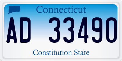 CT license plate AD33490