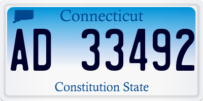 CT license plate AD33492