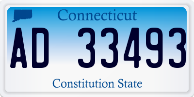 CT license plate AD33493