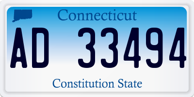CT license plate AD33494
