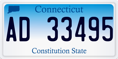 CT license plate AD33495