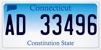 CT license plate AD33496
