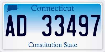 CT license plate AD33497