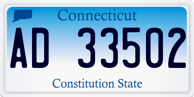 CT license plate AD33502
