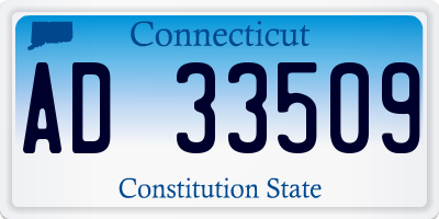 CT license plate AD33509