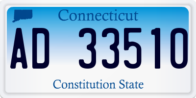 CT license plate AD33510