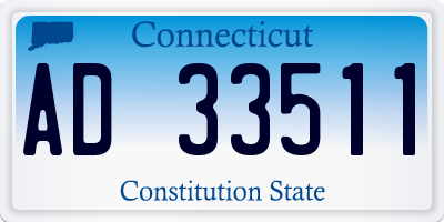 CT license plate AD33511