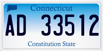 CT license plate AD33512