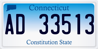 CT license plate AD33513