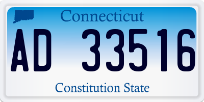 CT license plate AD33516
