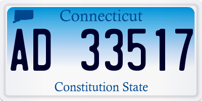 CT license plate AD33517