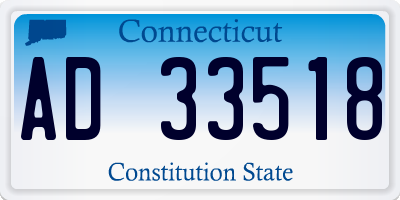 CT license plate AD33518
