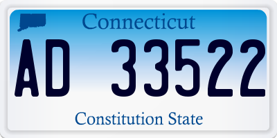 CT license plate AD33522