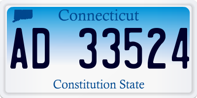 CT license plate AD33524