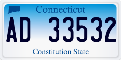 CT license plate AD33532