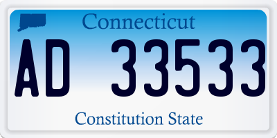 CT license plate AD33533