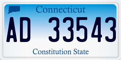 CT license plate AD33543
