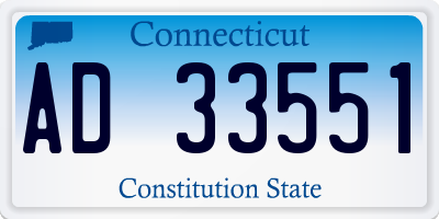 CT license plate AD33551