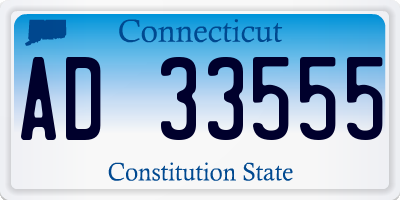CT license plate AD33555