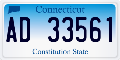 CT license plate AD33561