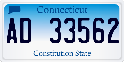 CT license plate AD33562