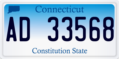 CT license plate AD33568