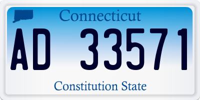 CT license plate AD33571