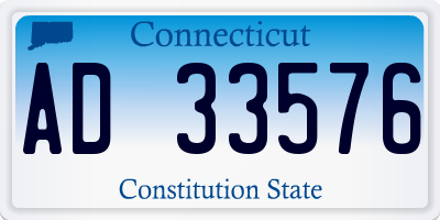 CT license plate AD33576