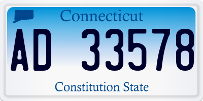 CT license plate AD33578
