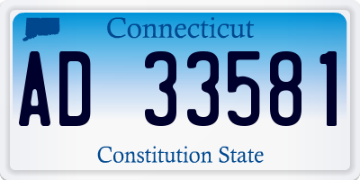 CT license plate AD33581