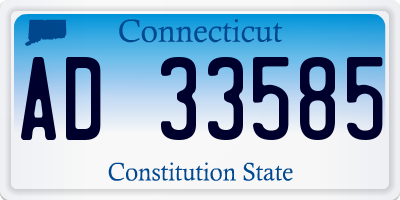 CT license plate AD33585