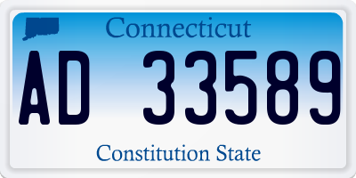 CT license plate AD33589