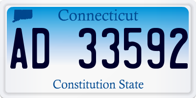 CT license plate AD33592