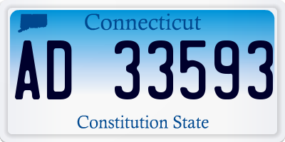 CT license plate AD33593