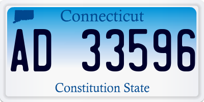 CT license plate AD33596