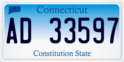 CT license plate AD33597