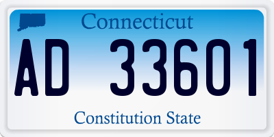 CT license plate AD33601