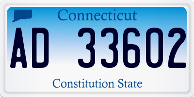 CT license plate AD33602