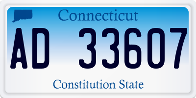 CT license plate AD33607