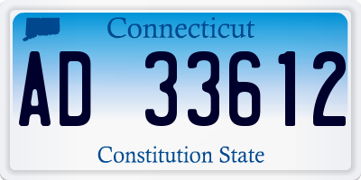 CT license plate AD33612