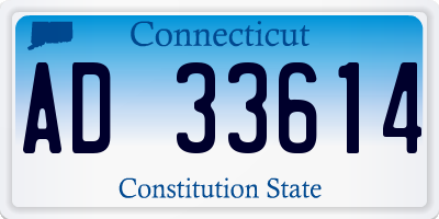 CT license plate AD33614