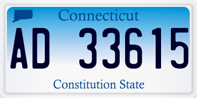 CT license plate AD33615