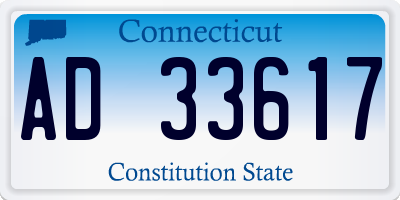 CT license plate AD33617