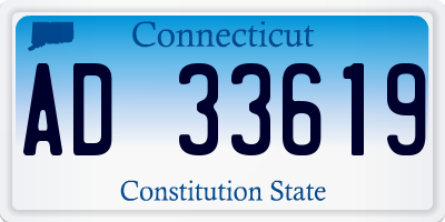 CT license plate AD33619