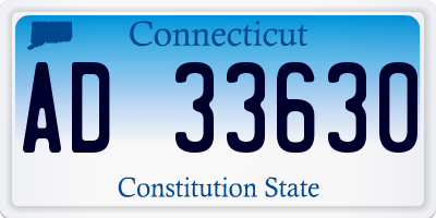 CT license plate AD33630