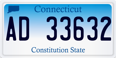 CT license plate AD33632