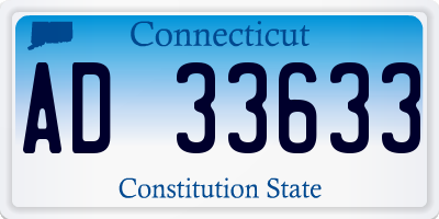 CT license plate AD33633