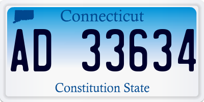 CT license plate AD33634
